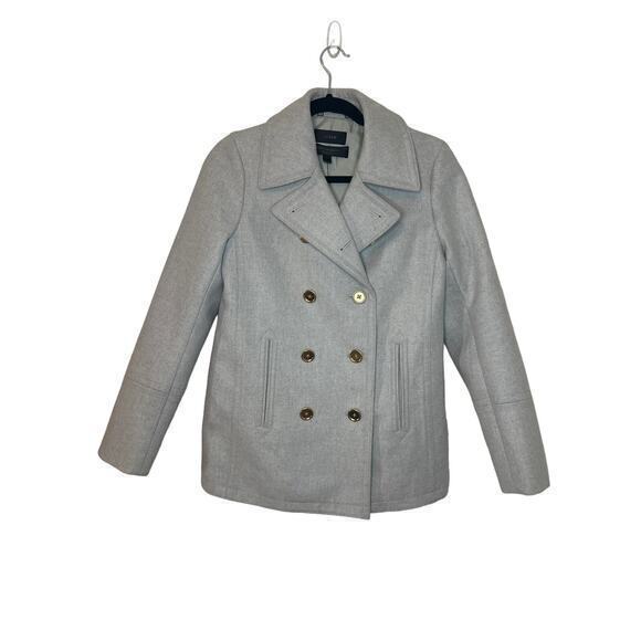 J‎ Crew Women’s Wool Cashmere Peacoat in Gray Size 4 - Picture 1 of 5